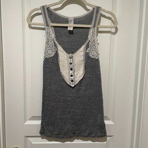 Free People Gray Ribbed Tank Top - Size Small